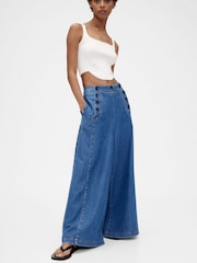 GapStudio Blue Sky High Denim Sailor Jeans - Image 3 of 7