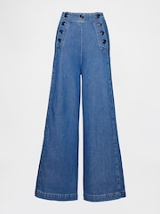 GapStudio Blue Sky High Denim Sailor Jeans - Image 5 of 7