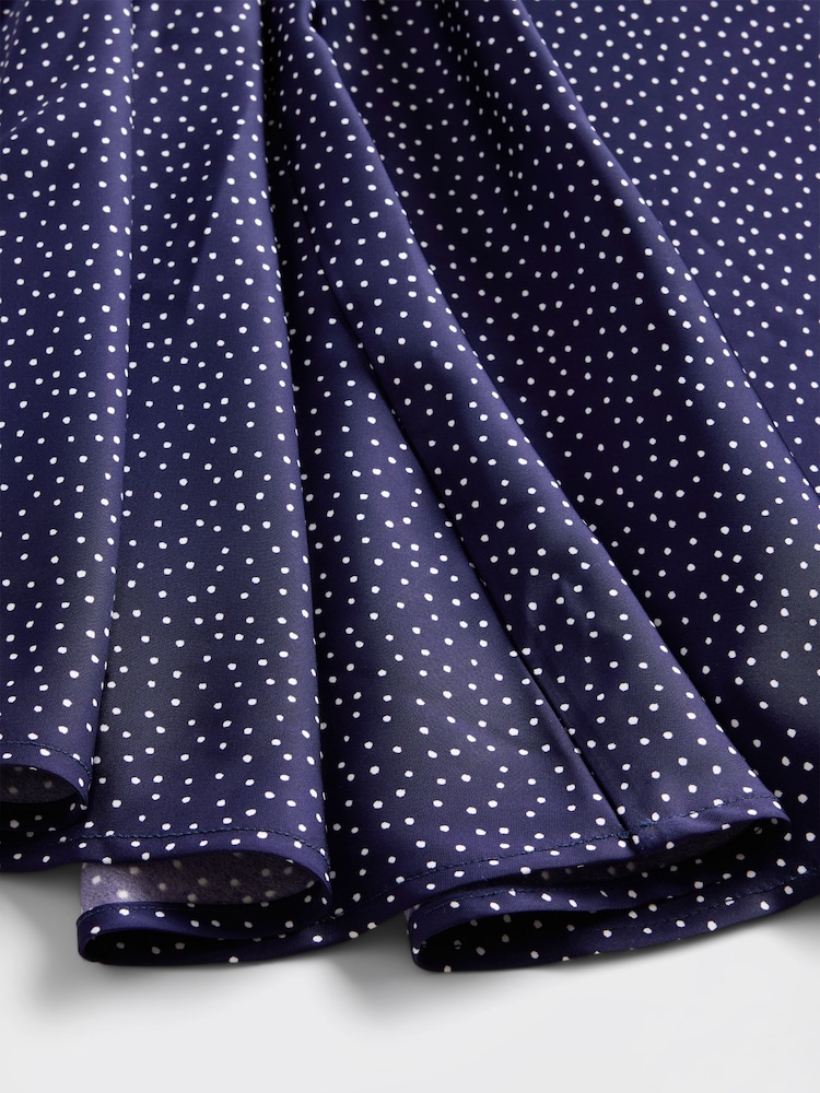GapStudio Blue Dot Satin Slip Maxi Dress - Image 7 of 7