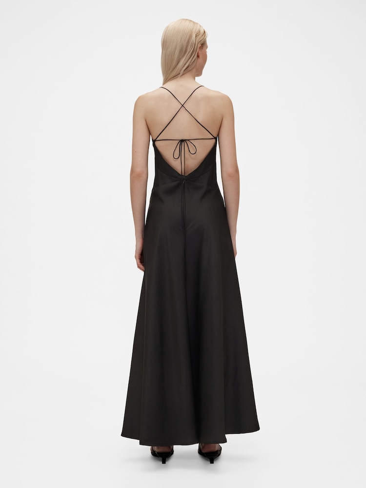 GapStudio Black Satin Slip Maxi Dress - Image 2 of 7
