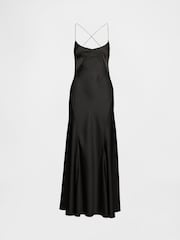 GapStudio Black Satin Slip Maxi Dress - Image 6 of 7