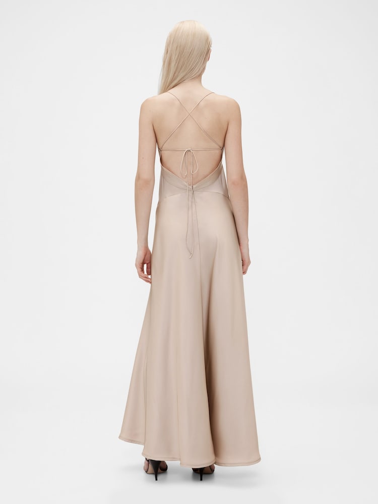 GapStudio Beige Satin Slip Maxi Dress - Image 2 of 7 GapStudio Beige Satin Slip Maxi Dress - Image 2 of 7