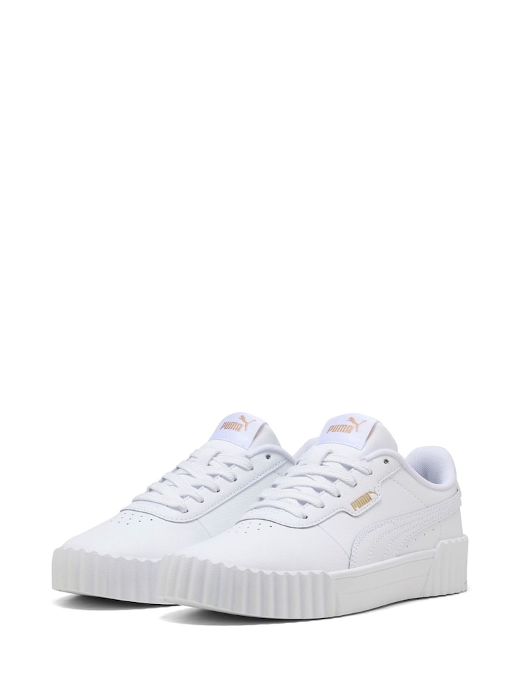 Puma White Kids Youth Carina 3.0 Sneakers - Image 3 of 6