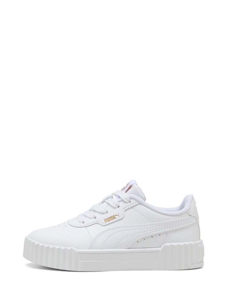 Puma White Kids Carina 3.0 Sneakers - Image 2 of 6