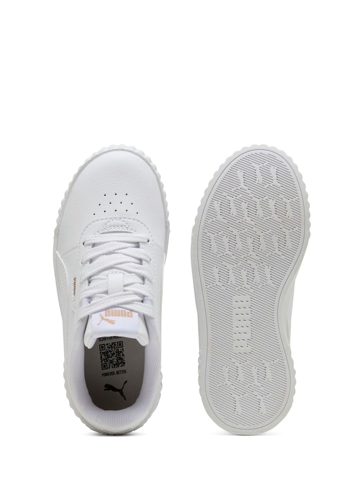 Puma White Kids Carina 3.0 Sneakers - Image 4 of 6