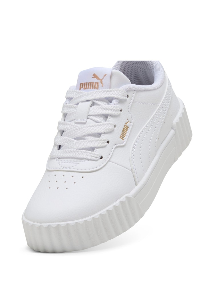 Puma White Kids Carina 3.0 Sneakers - Image 5 of 6