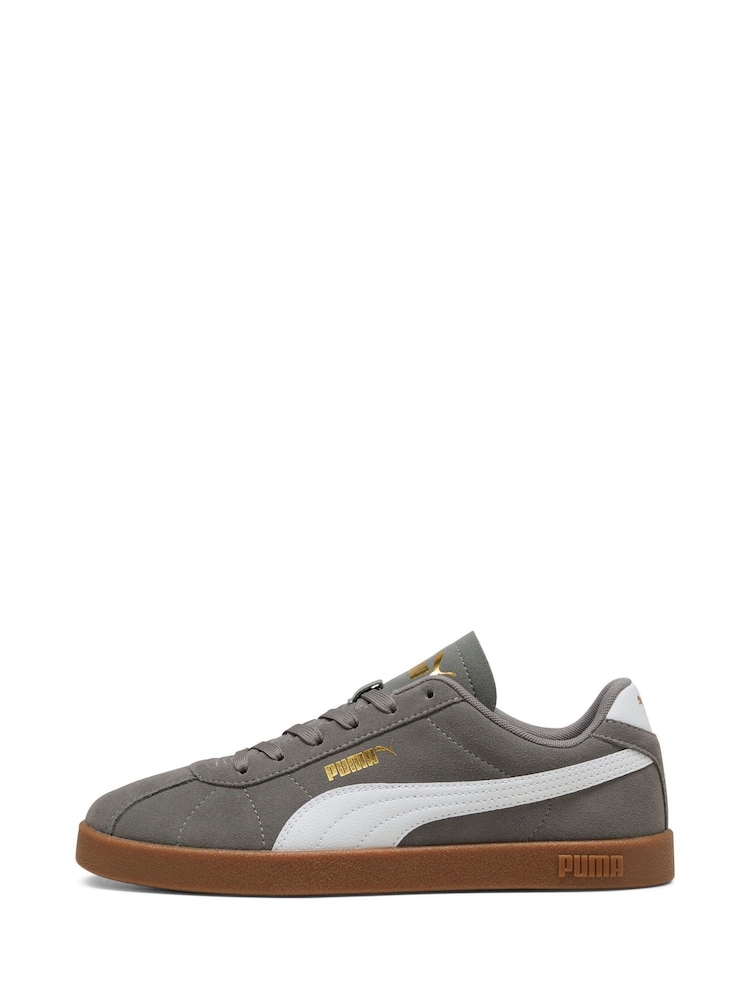 Puma Grey Club II Suede Sneakers - Image 2 of 6