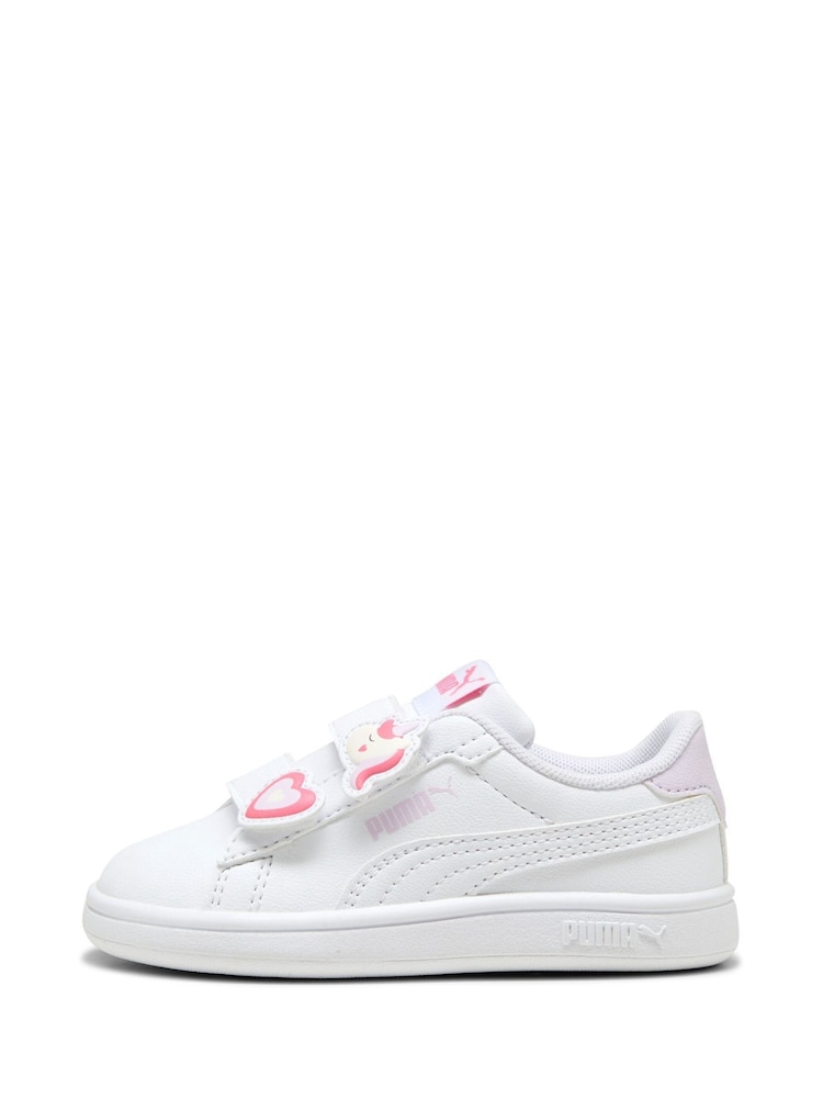 Puma White Toddlers Smash 3.0 Badges Sneakers - Image 2 of 5