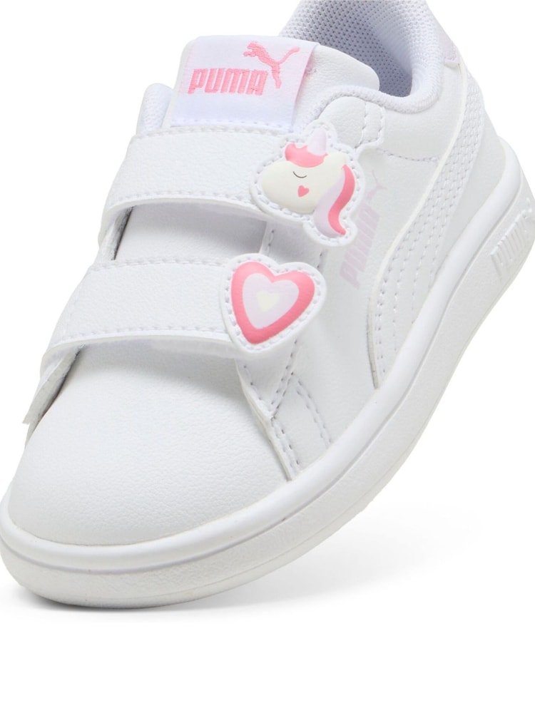 Puma White Toddlers Smash 3.0 Badges Sneakers - Image 4 of 5