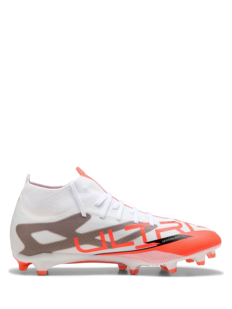 Puma White ULTRA 5 MATCH+ FG/AG Football Boots - Image 1 of 6