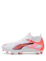 Puma White ULTRA 5 MATCH+ FG/AG Football Boots - Image 2 of 6