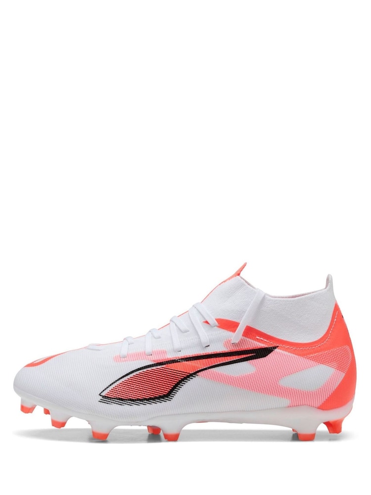 Puma White ULTRA 5 MATCH+ FG/AG Football Boots - Image 2 of 6