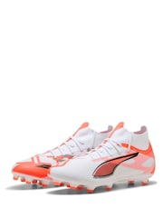 Puma White ULTRA 5 MATCH+ FG/AG Football Boots - Image 3 of 6