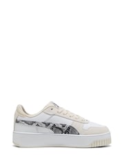Puma White Womens Carina Street Snake Chic Sneakers - Image 1 of 6