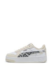 Puma White Womens Carina Street Snake Chic Sneakers - Image 2 of 6