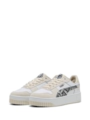 Puma White Womens Carina Street Snake Chic Sneakers - Image 3 of 6