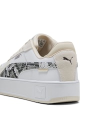 Puma White Womens Carina Street Snake Chic Sneakers - Image 6 of 6
