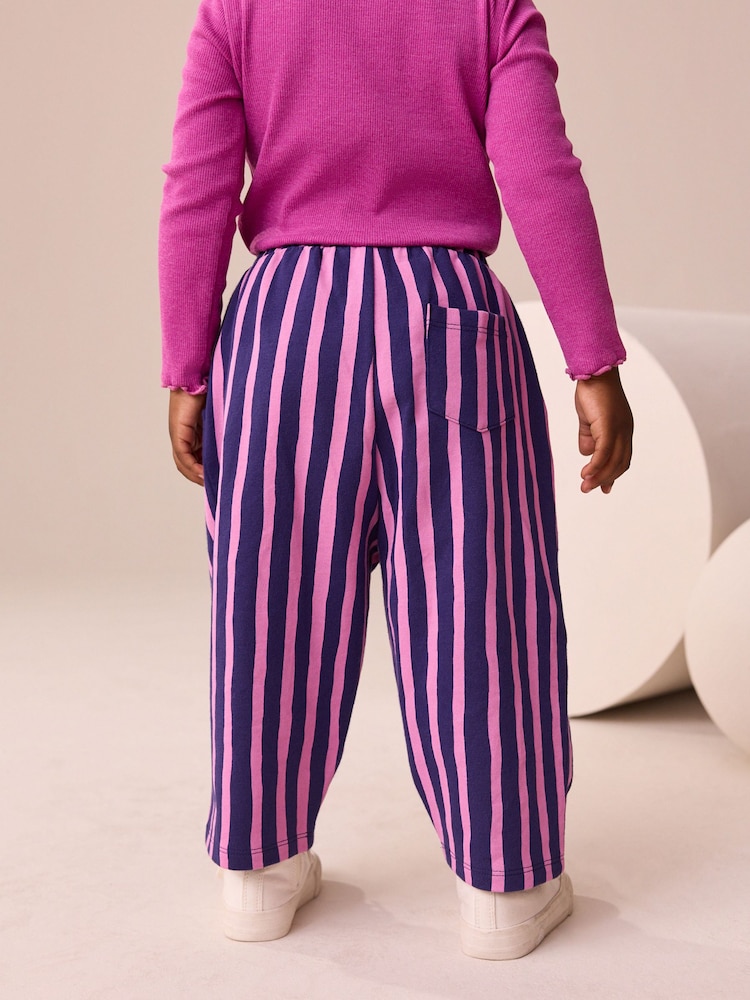 Navy/Pink Stripe Barrel Leg Trousers (3mths-7yrs) - Image 2 of 3