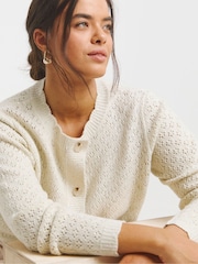 Simply Be White Sequin Scalloped Cardigan - Image 4 of 4