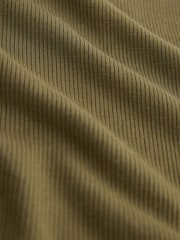 Khaki Green Off-The-Shoulder Twist Long Sleeve Top with TENCEL™ Lyocell - Image 3 of 3