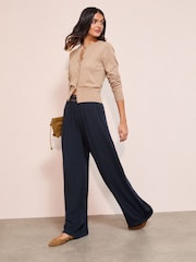 Friends Like These Navy Stripe Petite Elasticated Waist Trousers - Image 3 of 4