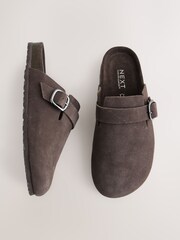 Chocolate Brown Forever Comfort Leather Footbed Clogs - Image 1 of 6