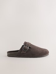 Chocolate Brown Forever Comfort Leather Footbed Clogs - Image 2 of 6