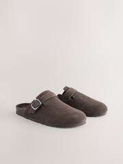Chocolate Brown Forever Comfort Leather Footbed Clogs - Image 3 of 6