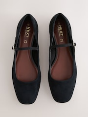 Black Suede Forever Comfort® Leather Square Toe Mary Jane Shoes - Image 1 of 5