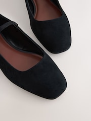 Black Suede Forever Comfort® Leather Square Toe Mary Jane Shoes - Image 5 of 5