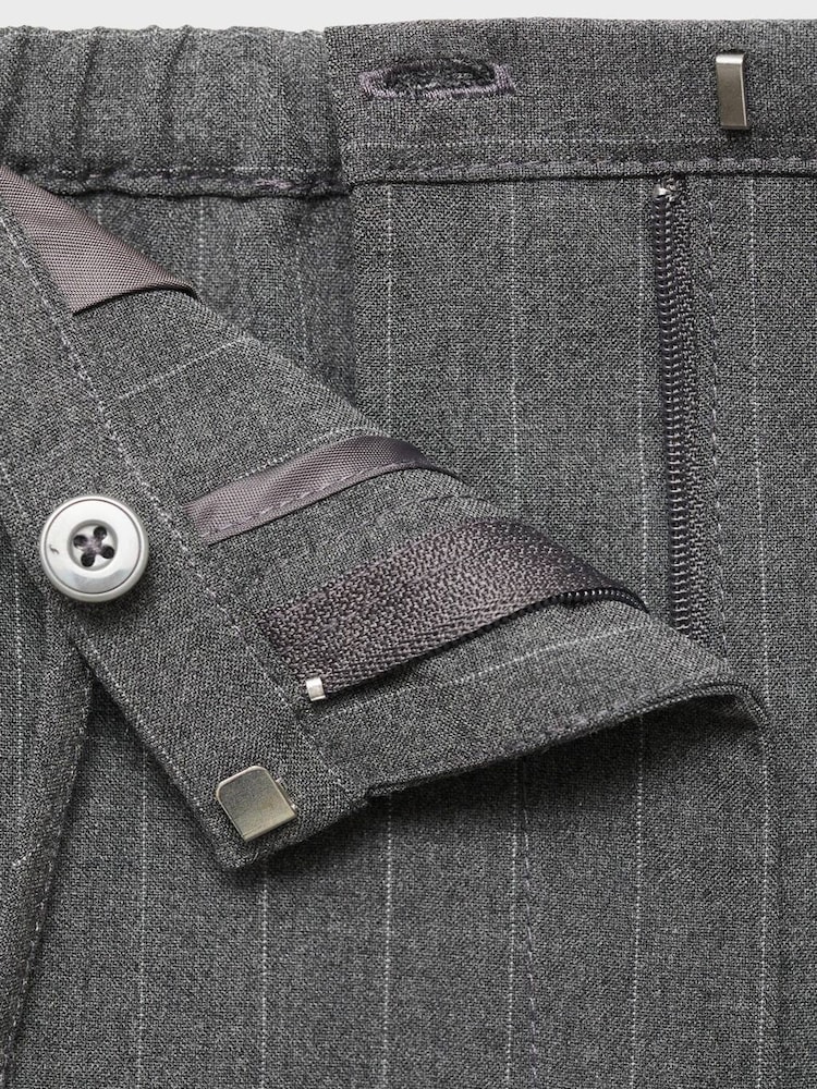 Mango Grey Chalk Stripe Straight Trousers - Image 7 of 7 Mango Grey Chalk Stripe Straight Trousers - Image 7 of 7