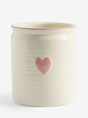 Pink Large Ceramic Heart Utensil Pot - Image 1 of 1