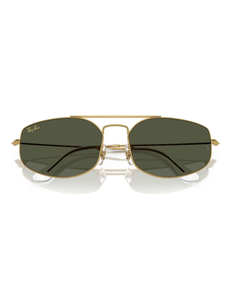 Ray Ban Gold Explorer 5 Irregular Sunglasses - Image 1 of 6