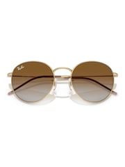 Ray Ban Gold Round Reverse Round Sunglasses - Image 1 of 6