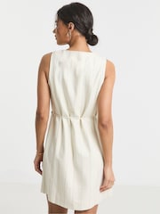 Simply Be Cream Pinstripe Dress - Image 2 of 4