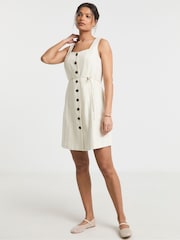 Simply Be Cream Pinstripe Dress - Image 4 of 4