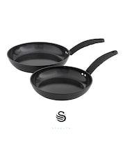 Swan Black 2 Piece Stealth Frying Pan Set - Image 2 of 10