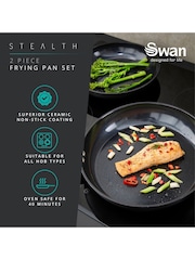 Swan Black 2 Piece Stealth Frying Pan Set - Image 4 of 10