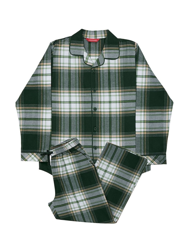 Cyberjammies Green Minijammies Long Sleeve Check 100% Cotton Pyjamas Set - Image 4 of 4