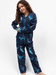 Cyberjammies Blue Minijammies Printed Long Sleeve 100% Cotton Pyjamas Set - Image 1 of 4