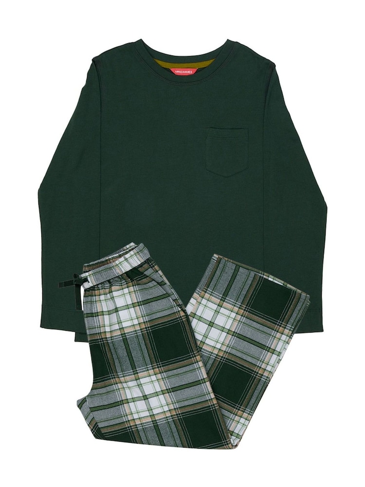 Cyberjammies Green Minijammies Check Bottoms and Long Sleeve Slouch Top Pyjamas Set - Image 4 of 4 Cyberjammies Green Minijammies Check Bottoms and Long Sleeve Slouch Top Pyjamas Set - Image 4 of 4