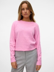 VERO MODA Pink Round Neck Knitted Jumper - Image 1 of 5