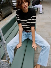 VERO MODA Black Short Sleeve Round Neck Jumper - Image 1 of 6