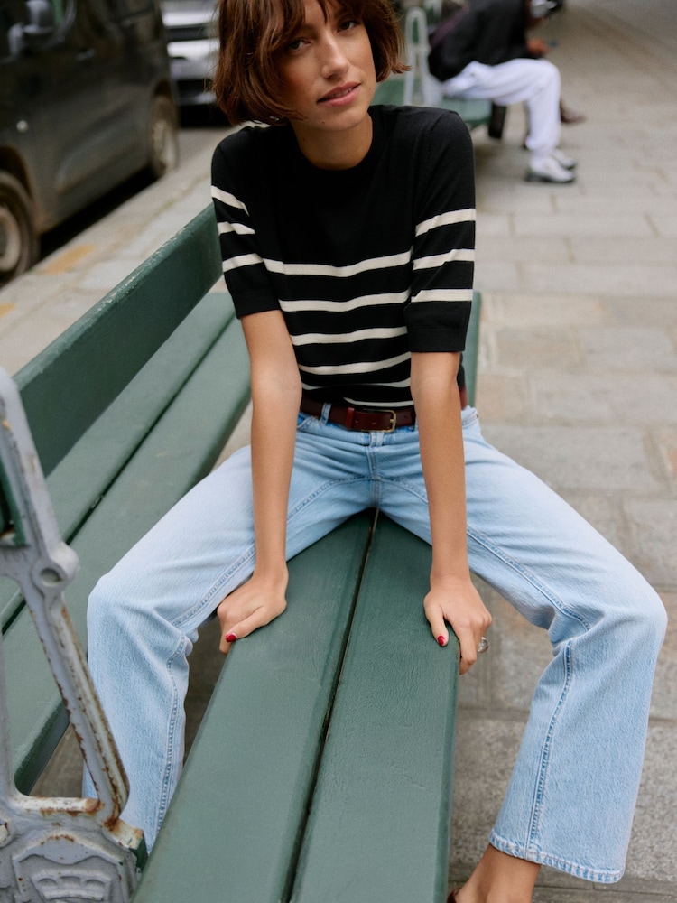 VERO MODA Black Short Sleeve Round Neck Jumper - Image 1 of 6