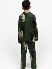 Cyberjammies Green Minijammies Printed Long Sleeve 100% Cotton Pyjamas Set - Image 2 of 4