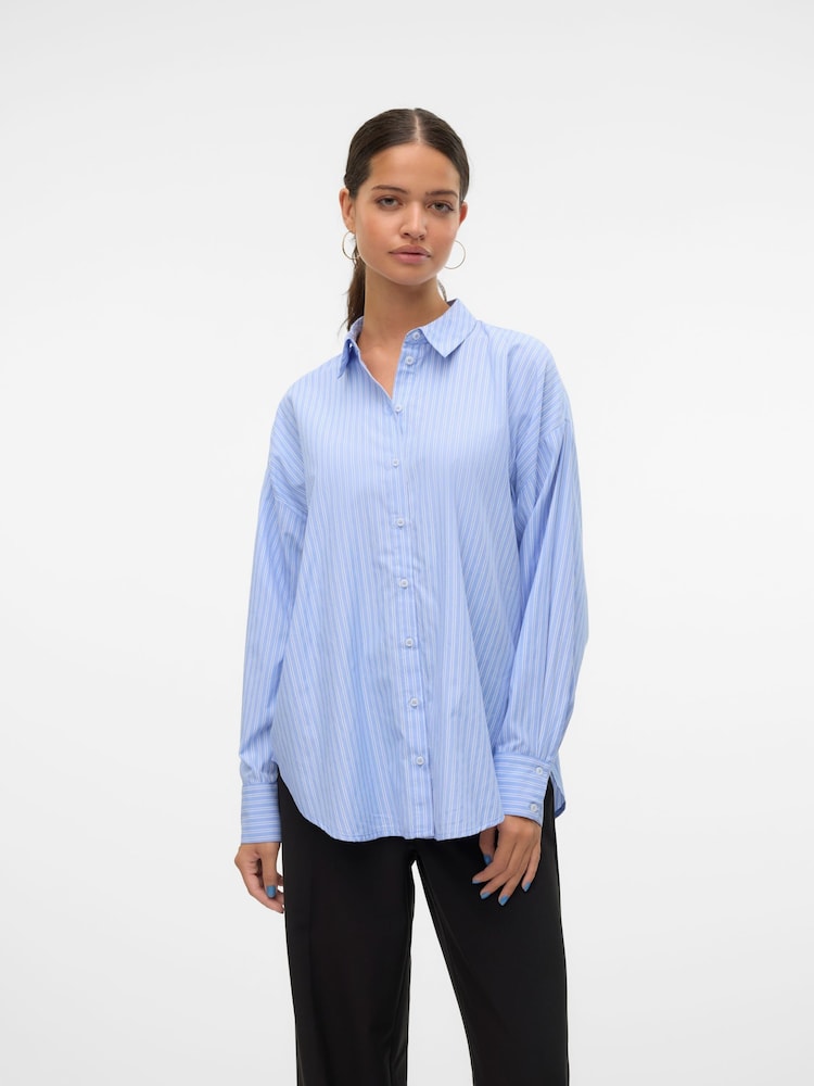 VERO MODA Blue Long Sleeve Shirt - Image 2 of 7