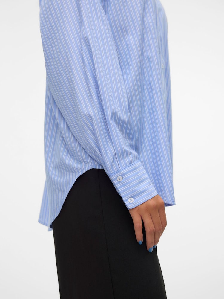 VERO MODA Blue Long Sleeve Shirt - Image 4 of 7