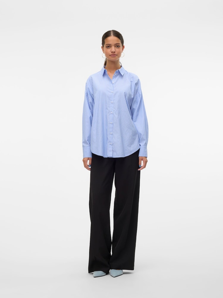VERO MODA Blue Long Sleeve Shirt - Image 5 of 7