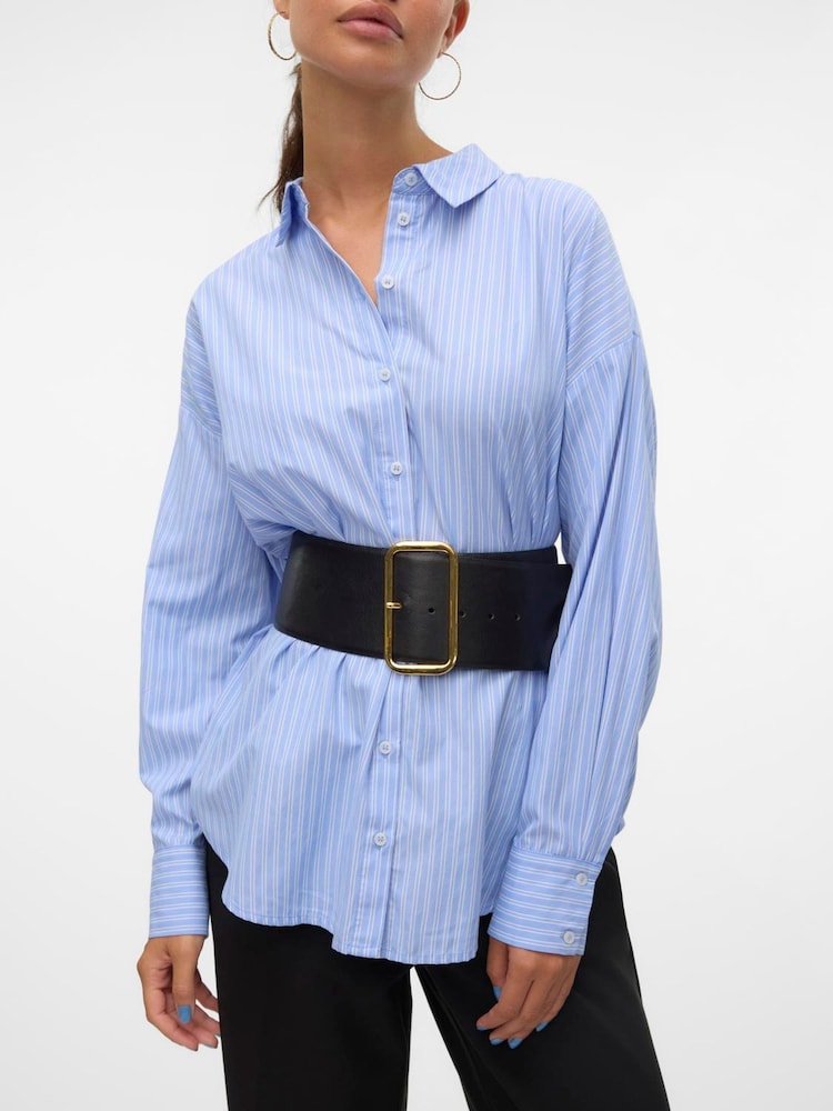 VERO MODA Blue Long Sleeve Shirt - Image 6 of 7