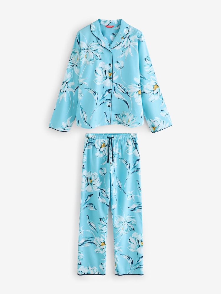 Cyberjammies Blue Minijammies Printed Long Sleeve 100% Cotton Pyjamas Set - Image 1 of 3